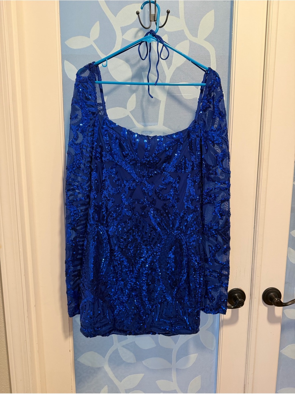 Lucy in the Sky Royal Blue Sequin Long-Sleeve Dress